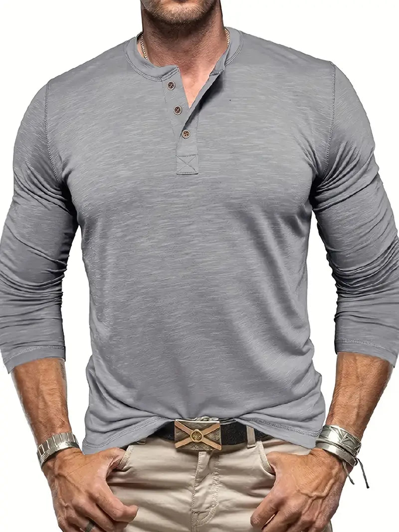 Long Sleeve Henley T-Shirt