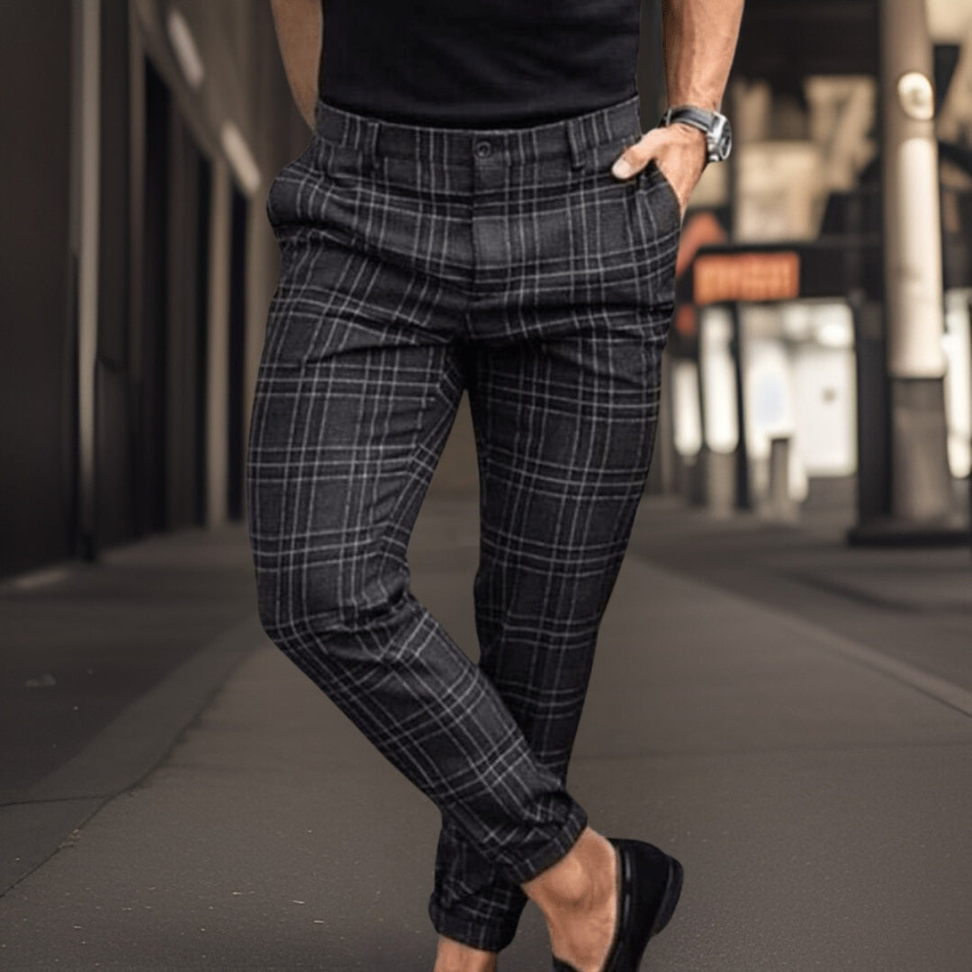 Men's Comfortable Plaid Chino Pants