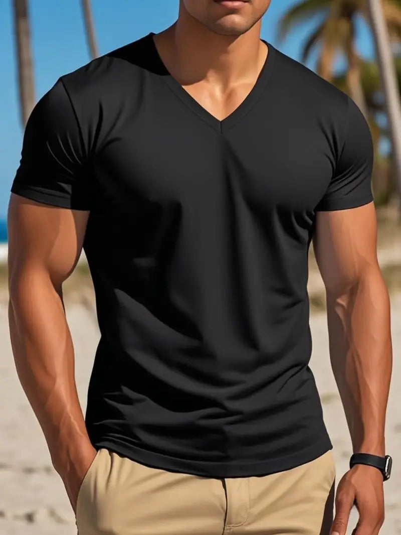 V-neck T-shirt 100% Cotton