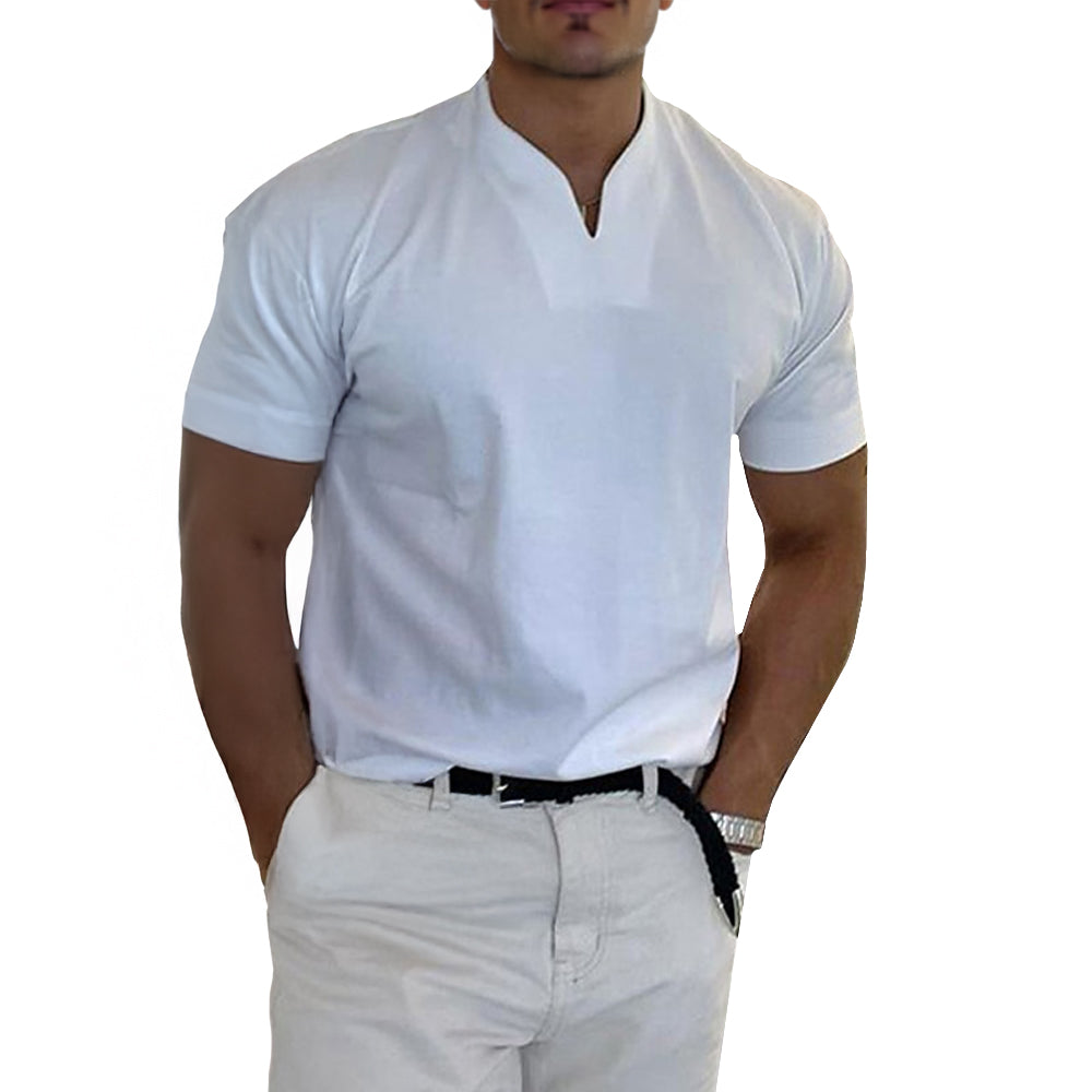 V-Notch Casual Shirt with Modern Comfort