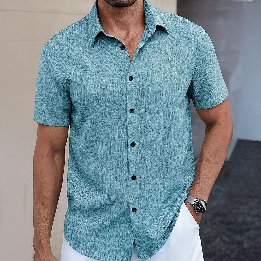 Lightweight Linen Shirt with Short Sleeves