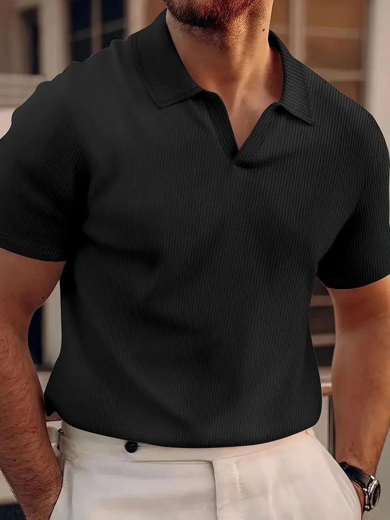 Men's V-Neck Short Sleeve Polo Shirt