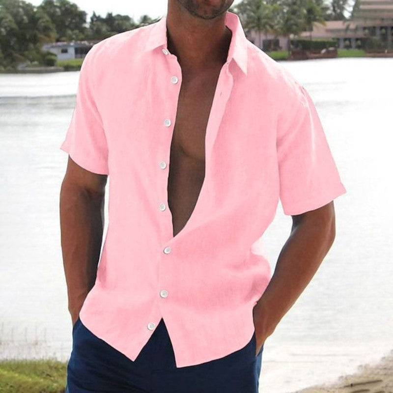 Men's Short Sleeve Linen Shirt