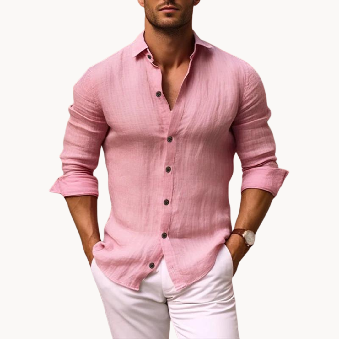 Lightweight Cotton Linen Button-Up Shirt