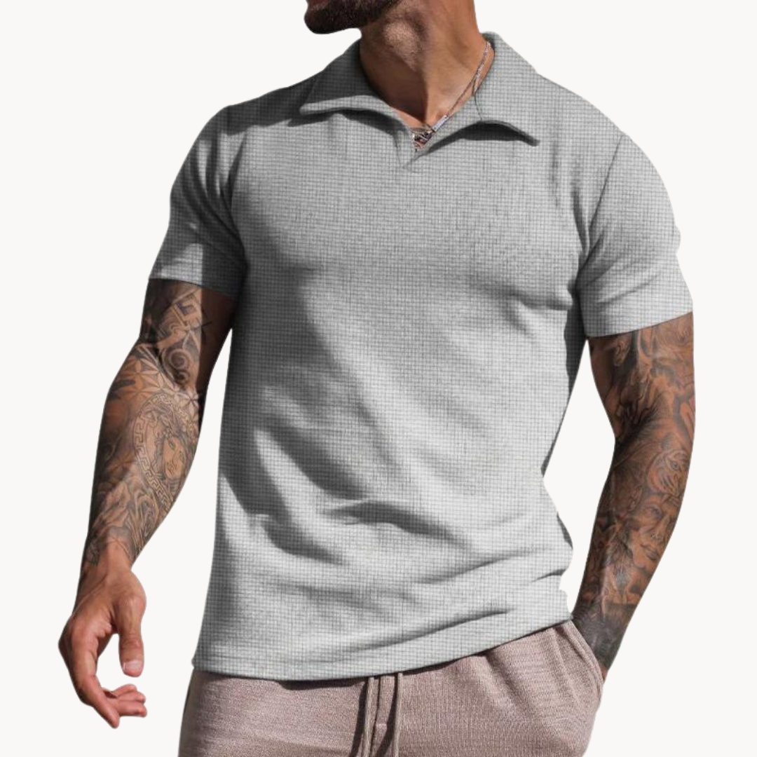 Elegant Short-Sleeve Polo Shirt
