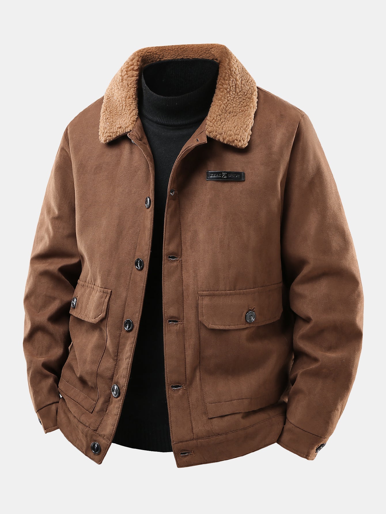Alfred | teddy lined suede jacket with pockets