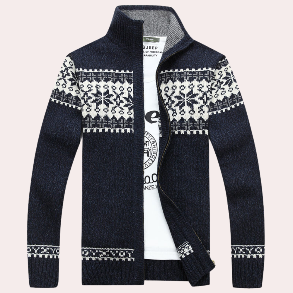 Classic Stand Collar Cardigan for Men