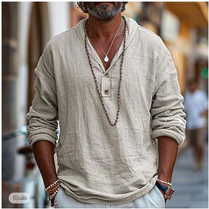 Premium Men's Linen Shirt in Trendy Design