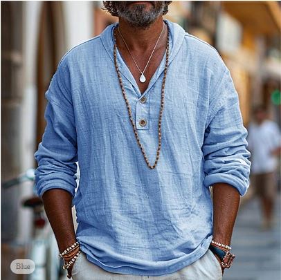 Premium Men's Linen Shirt in Trendy Design