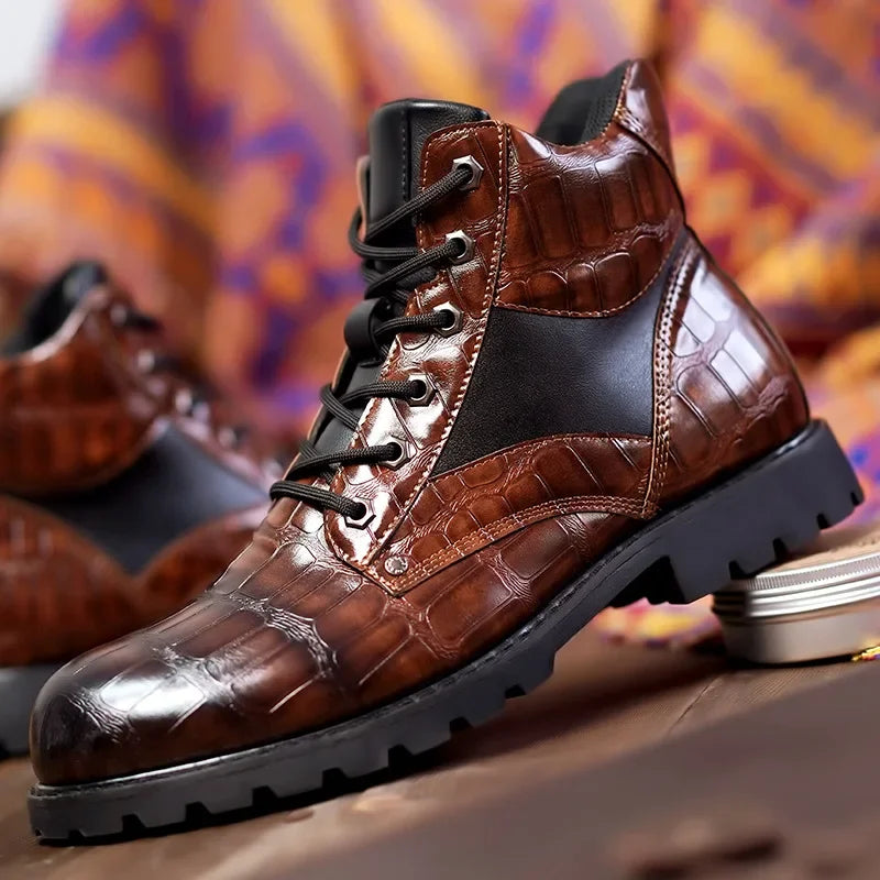 Brendan | Men's Elegant Crocodile Leather Boots
