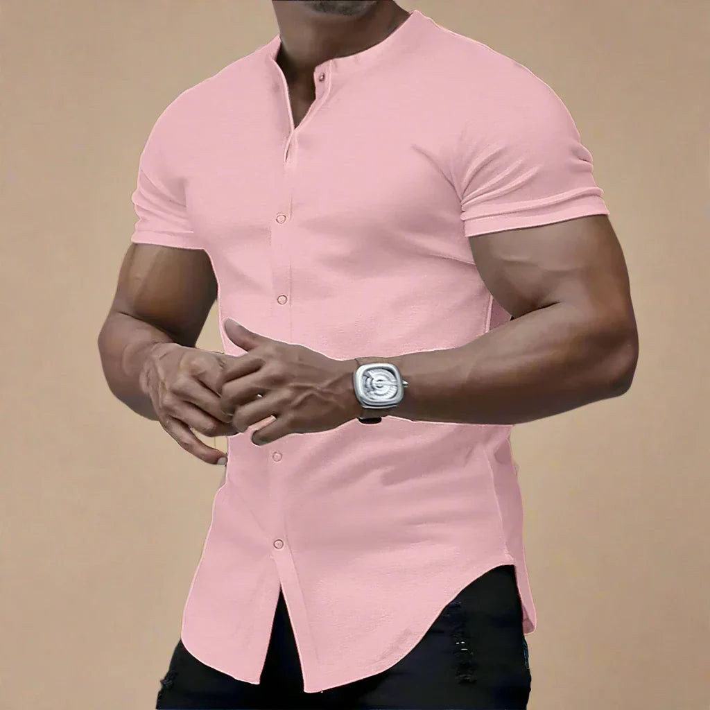 Men's Short Sleeve Denim Shirt