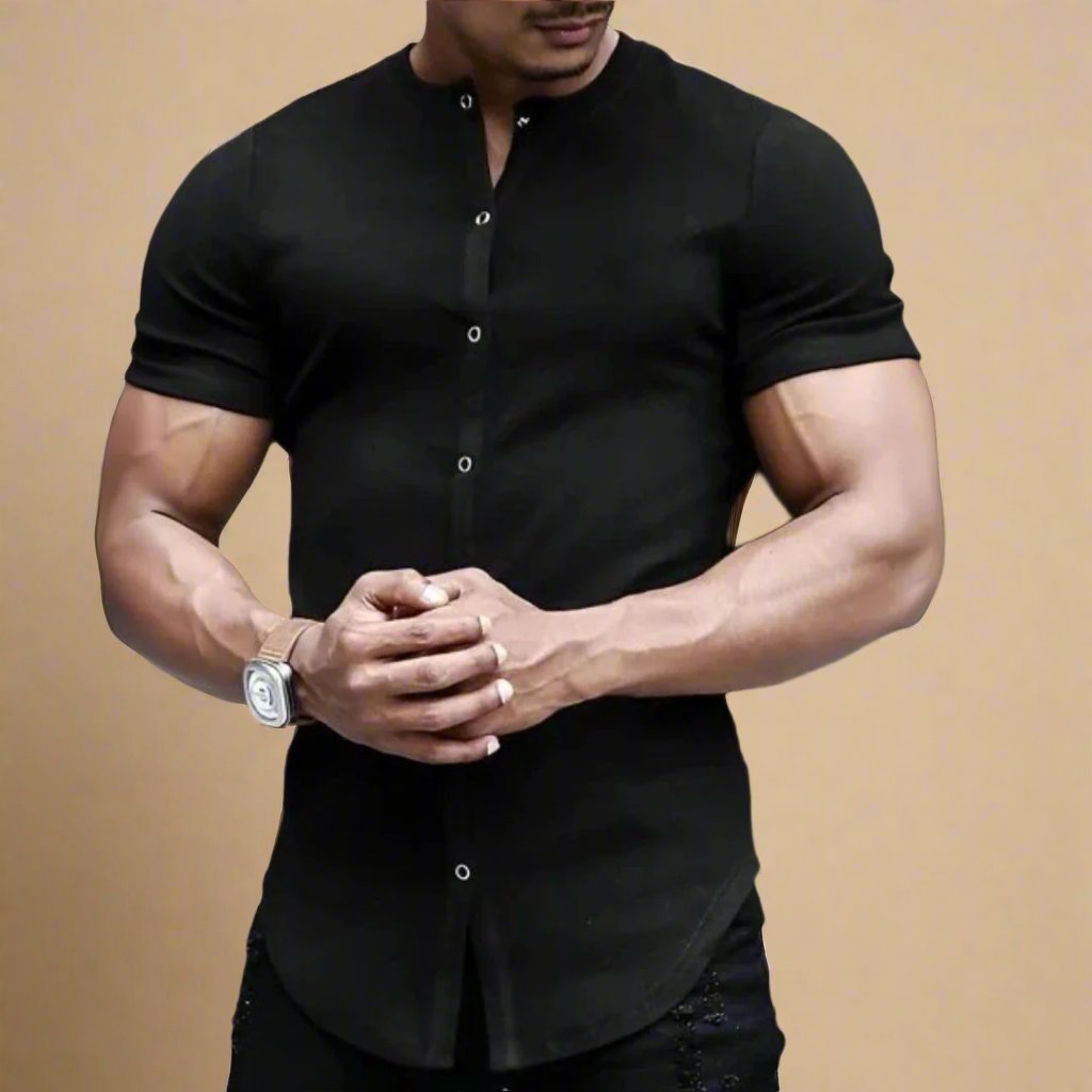 Men's Short Sleeve Denim Shirt