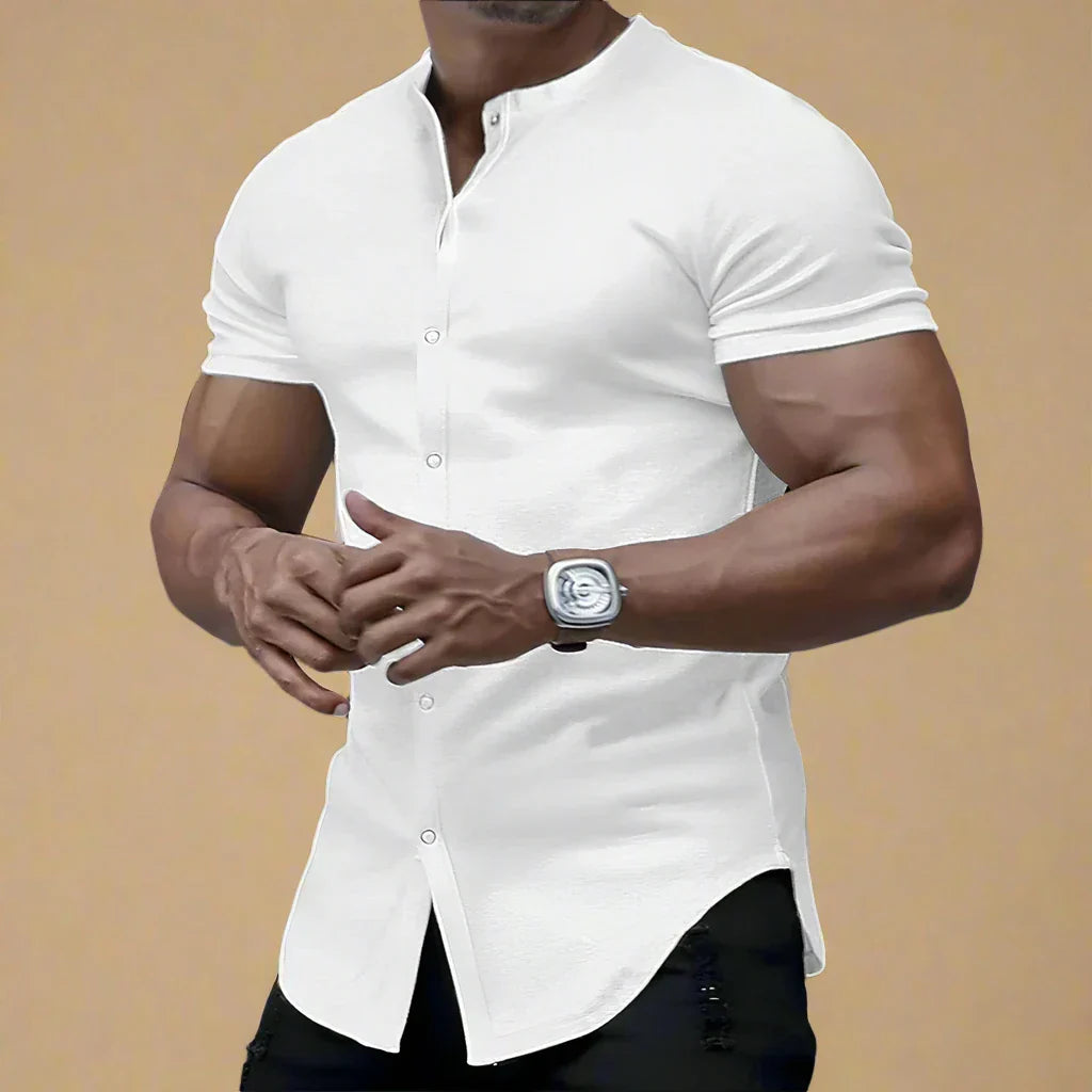 Men's Short Sleeve Denim Shirt