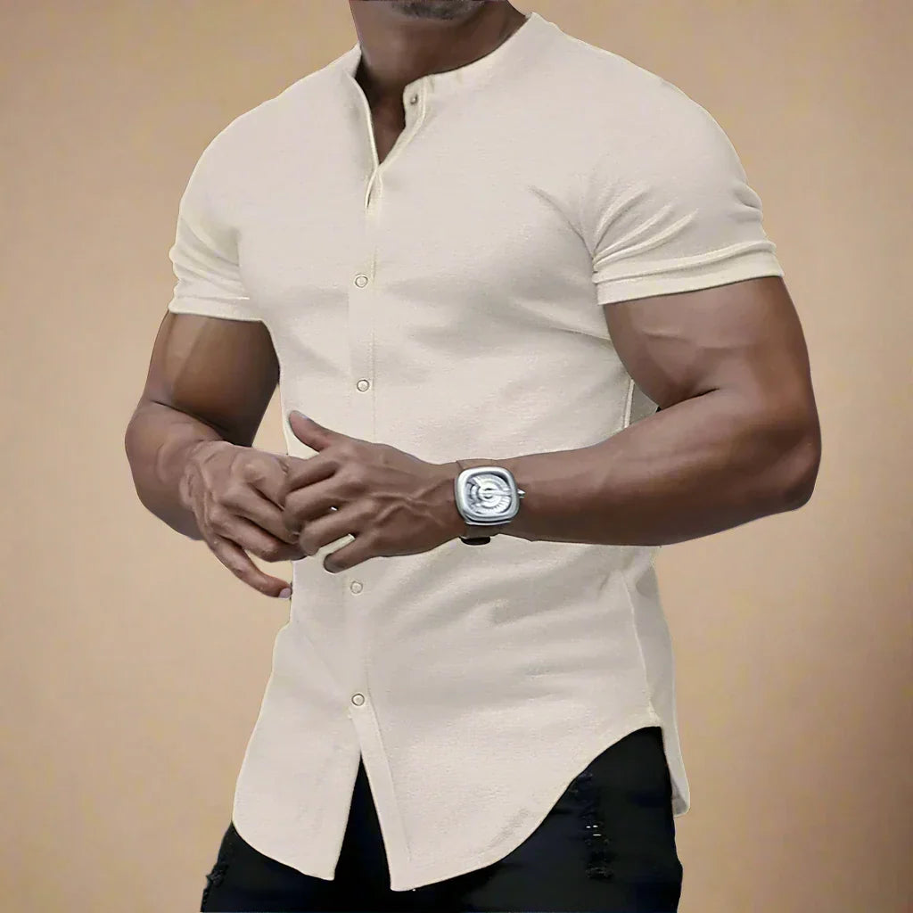 Men's Short Sleeve Denim Shirt