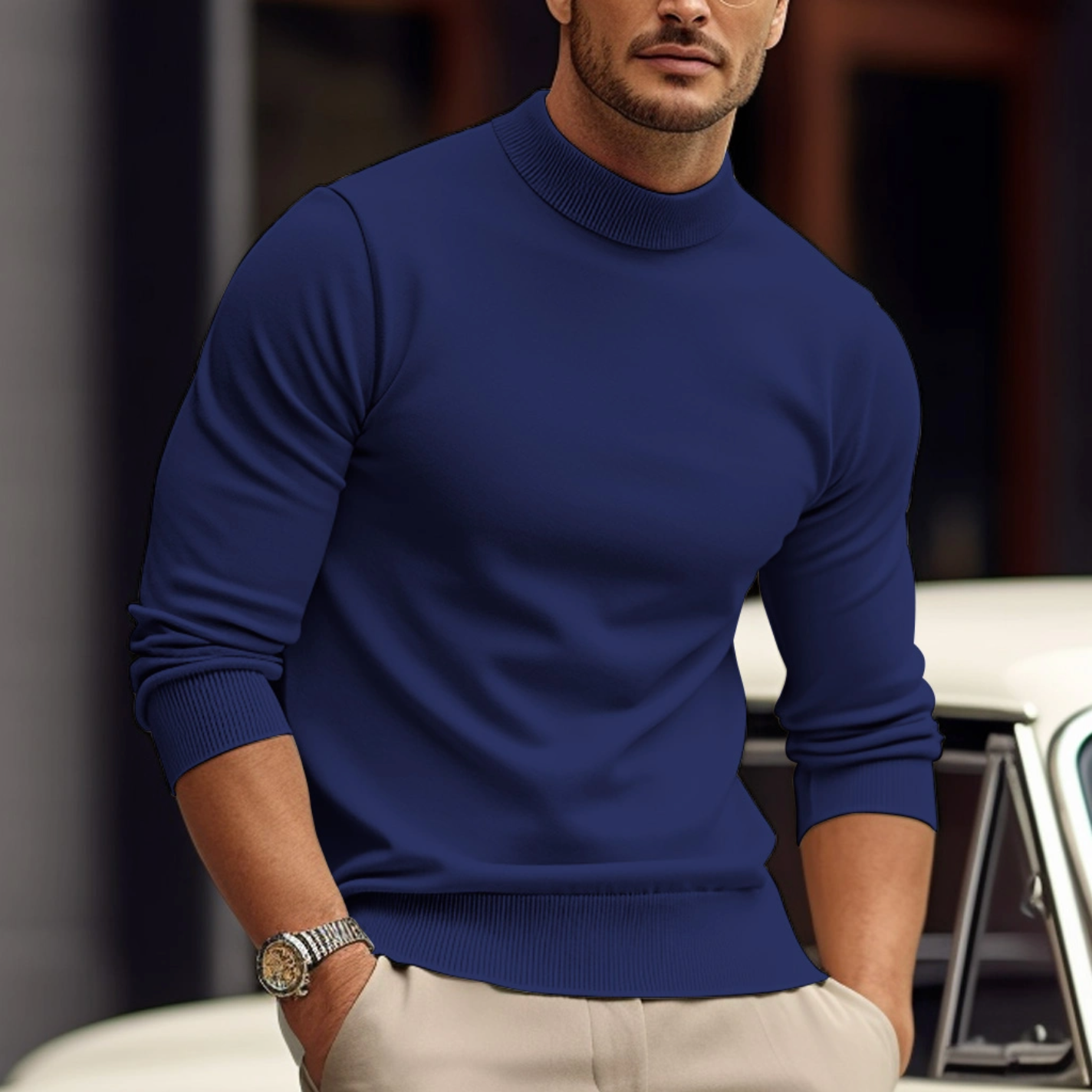Men's Sweater Crafted from Soft Cotton