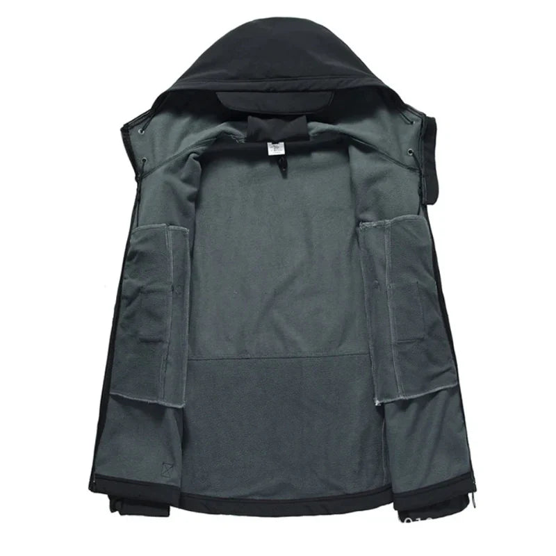 Men's Waterproof Rain Jacket with Fleece Lining for Outdoor Hiking