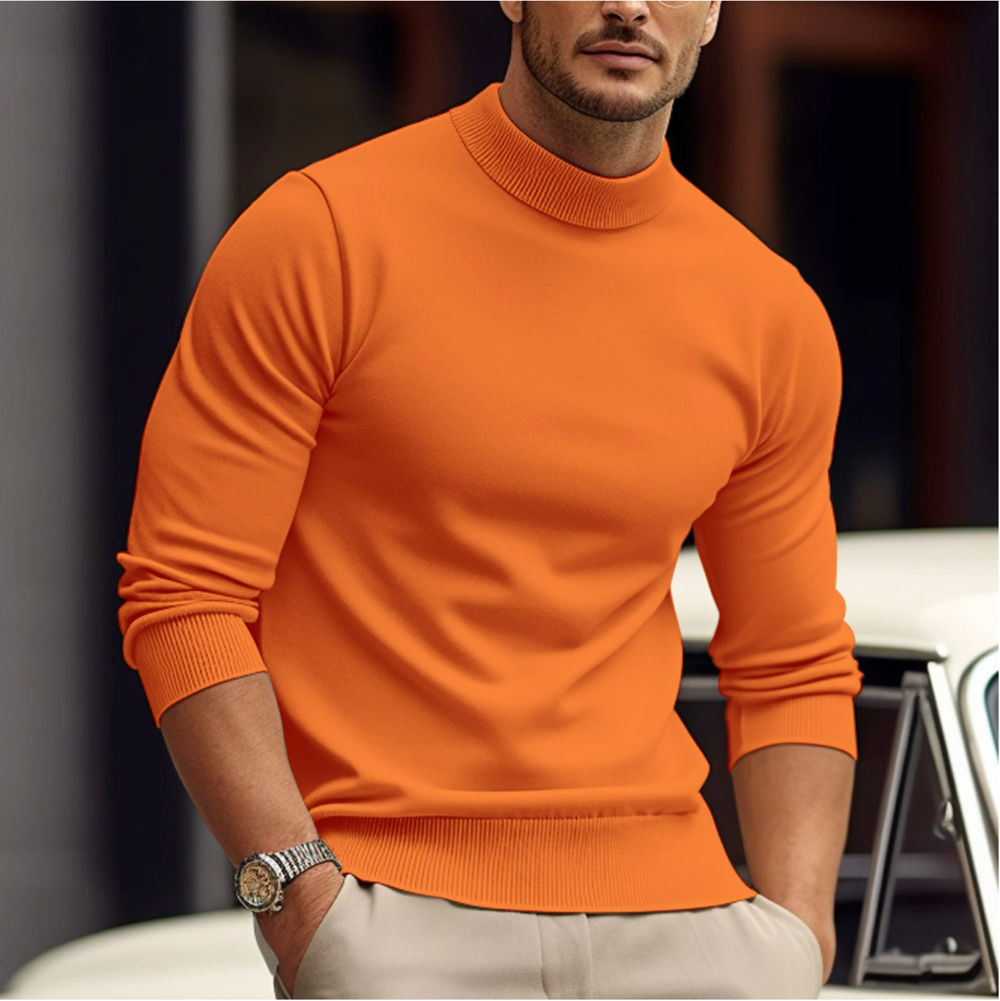 Men's Sweater Crafted from Soft Cotton