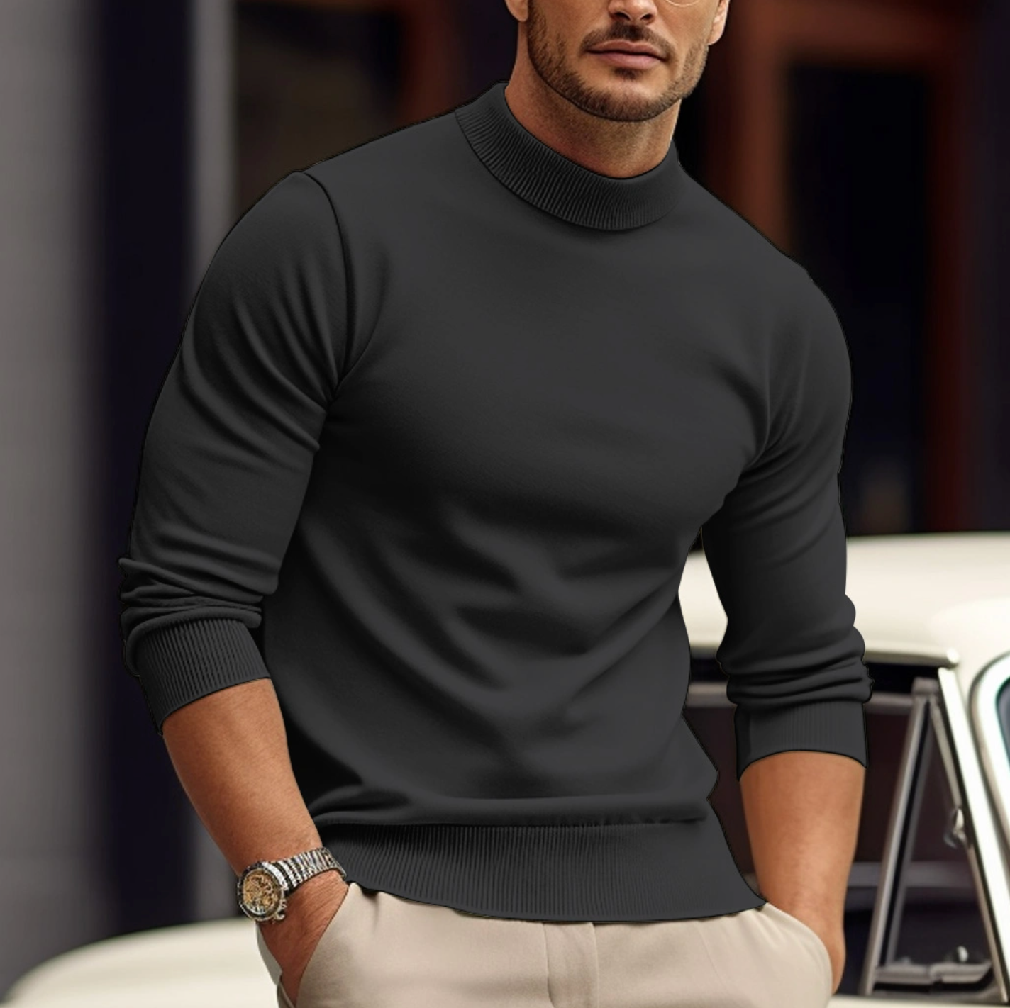 Men's Sweater Crafted from Soft Cotton