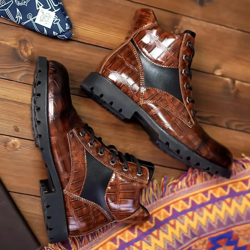 Brendan | Men's Elegant Crocodile Leather Boots