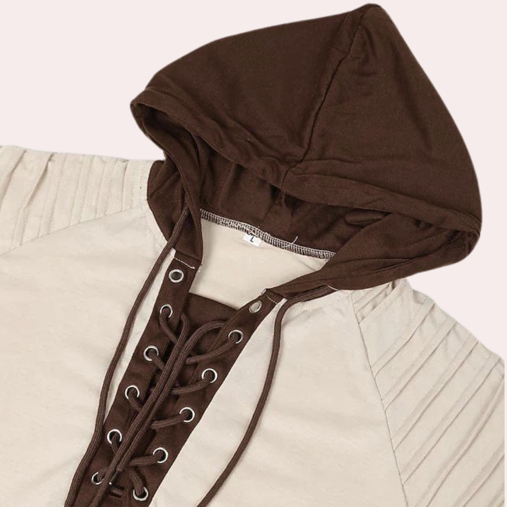 Albert | Men's Modern Lace-Up Hoodie with Hood