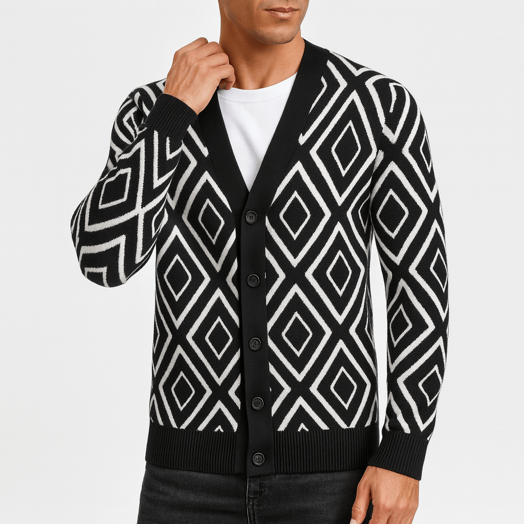 Sebastian | Men's Jacquard Knit Cardigan Sweater