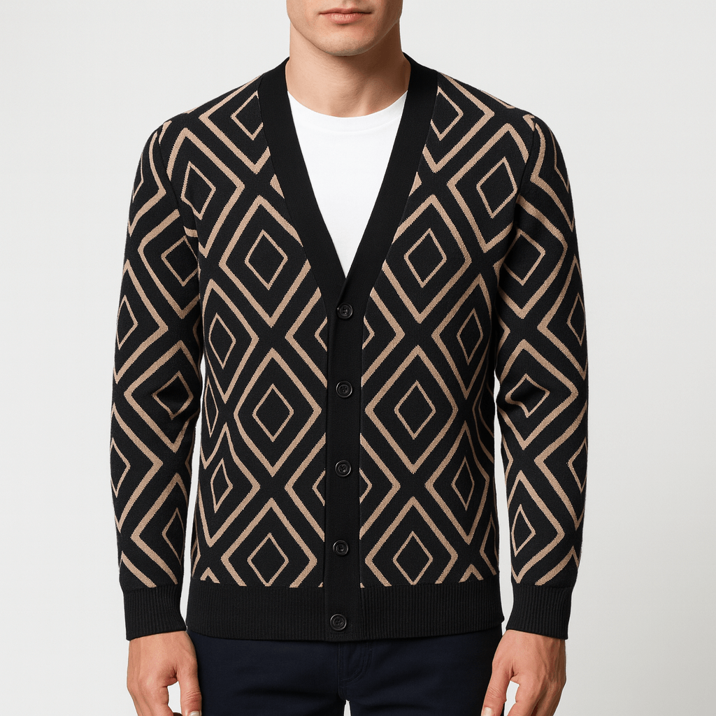 Sebastian | Men's Jacquard Knit Cardigan Sweater