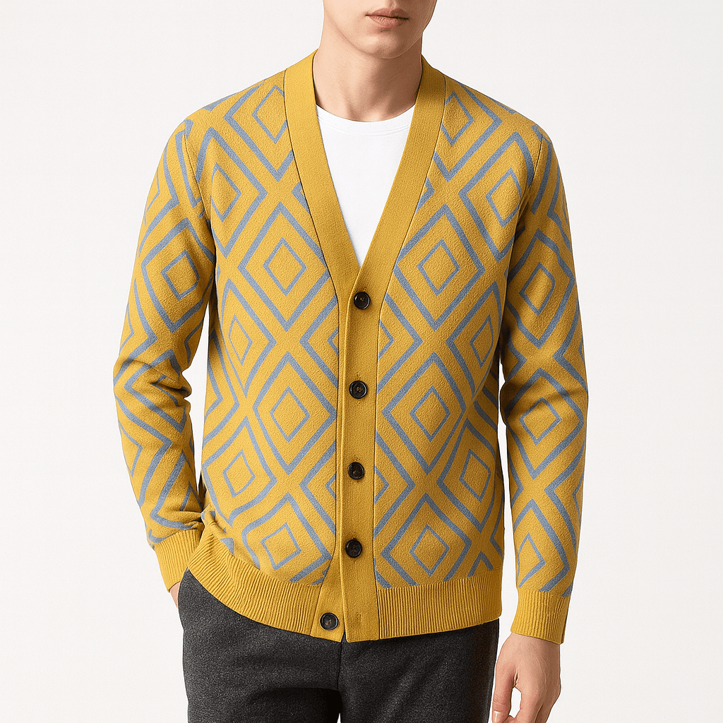 Sebastian | Men's Jacquard Knit Cardigan Sweater
