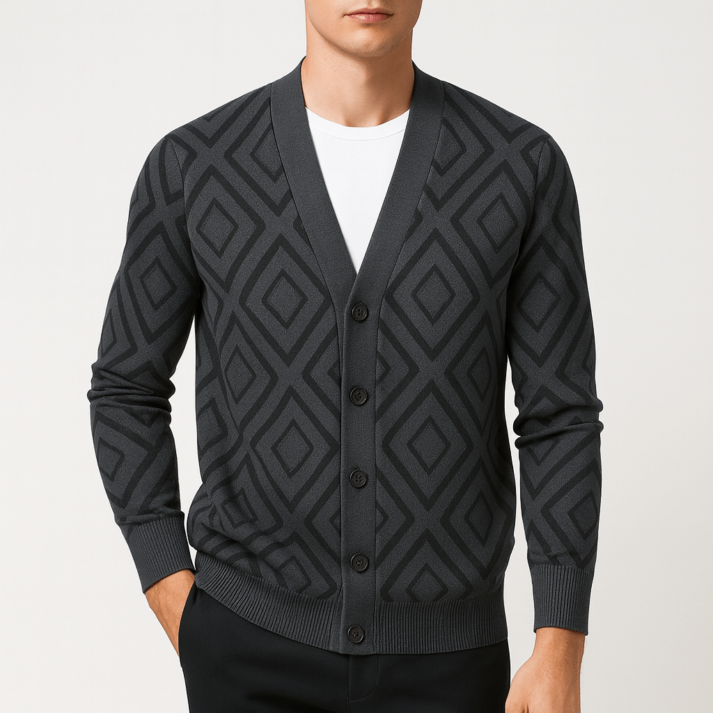 Sebastian | Men's Jacquard Knit Cardigan Sweater