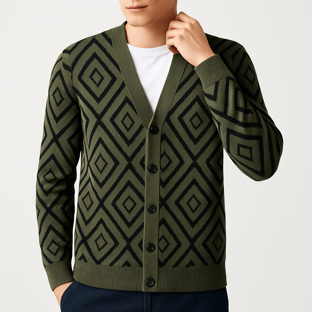 Sebastian | Men's Jacquard Knit Cardigan Sweater