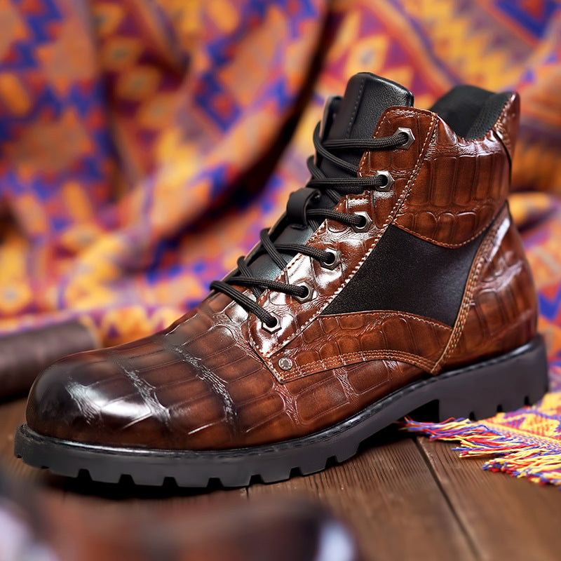 Brendan | Men's Elegant Crocodile Leather Boots