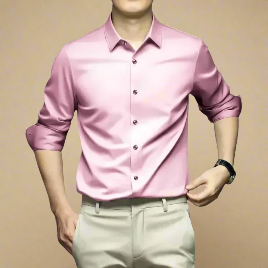 Luxury Silk Business Casual Shirt for Men