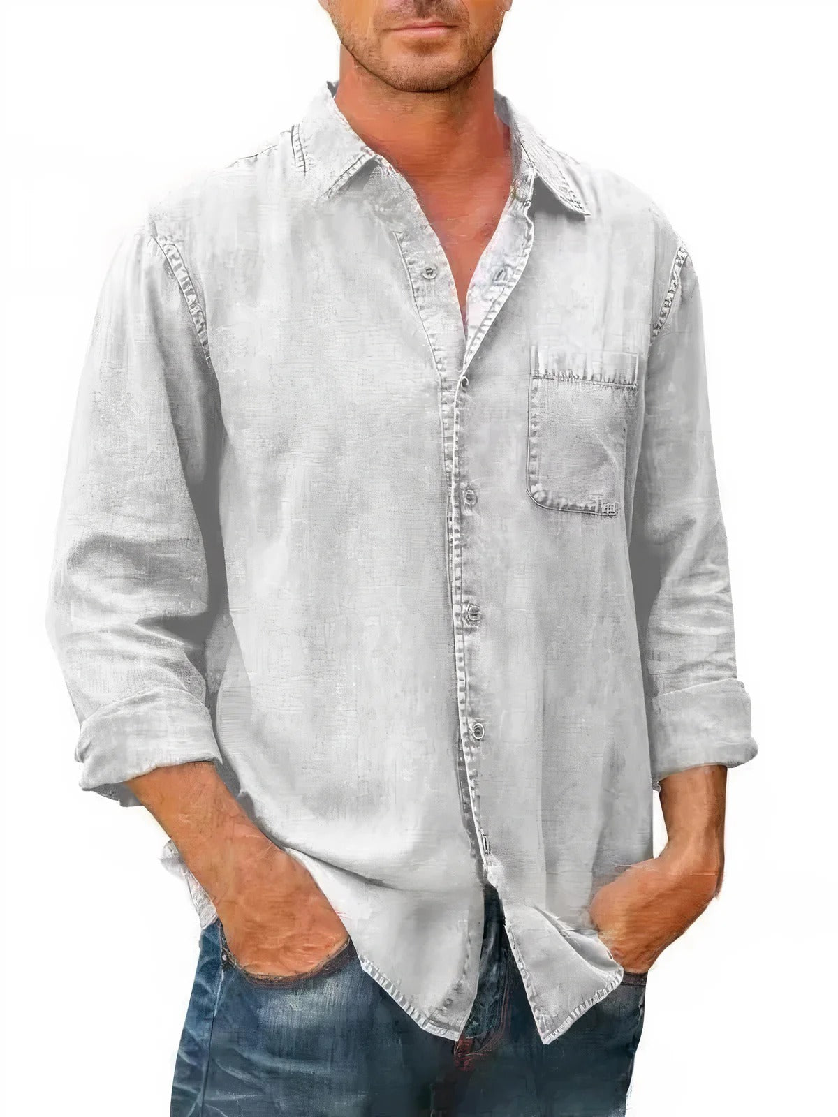 Denim Shirt with Practical Chest Pocket