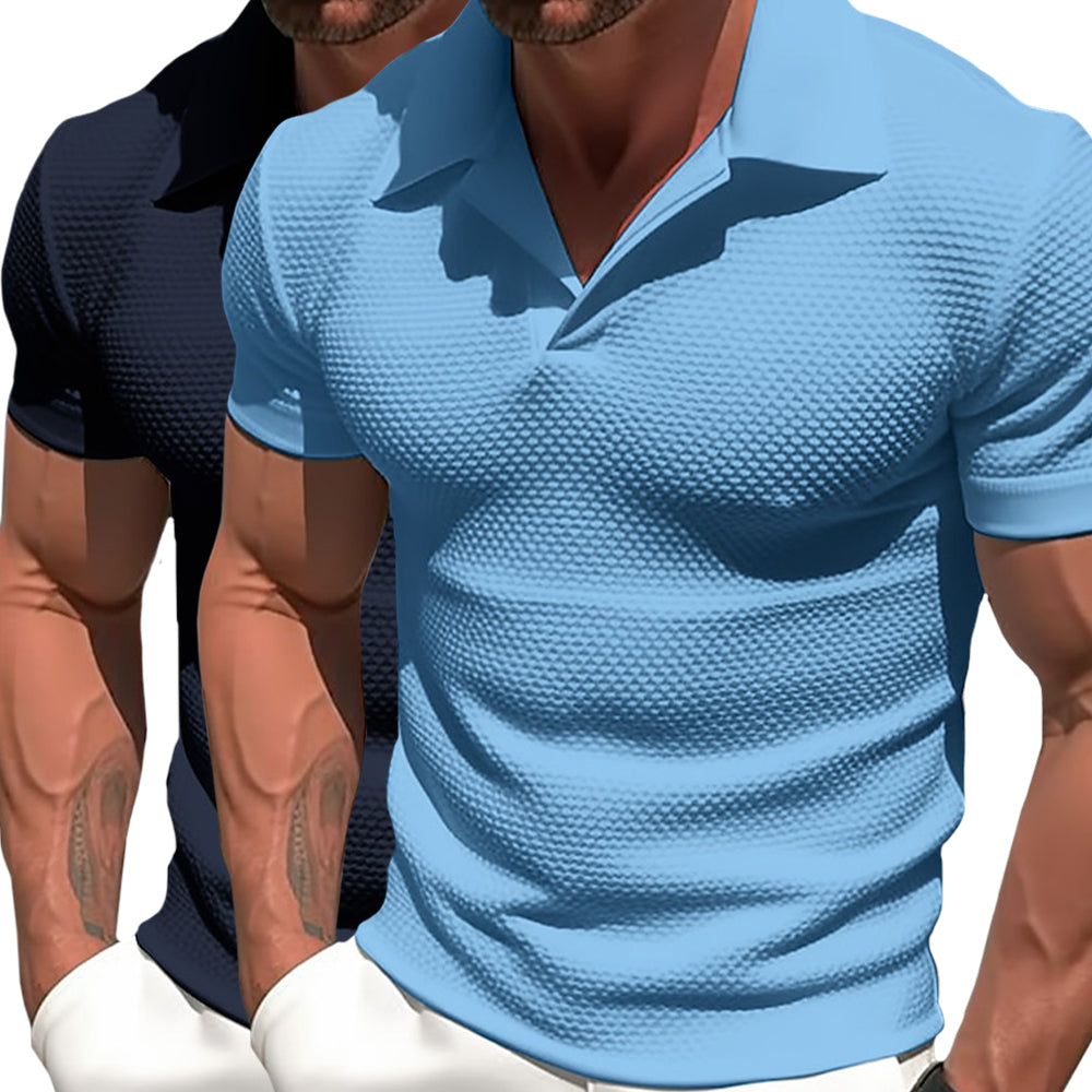 Casual Polo Shirt with Open Collar