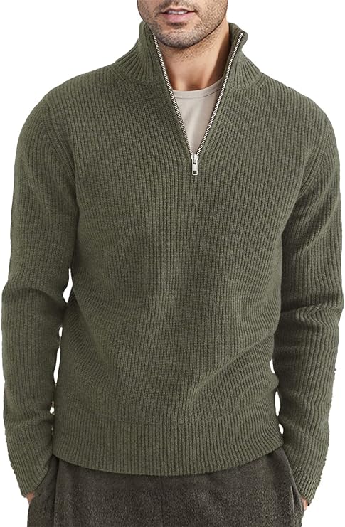 Leo | Men's Italian Style Quarter-Zip Sweater