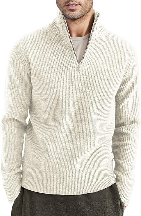 Leo | Men's Italian Style Quarter-Zip Sweater