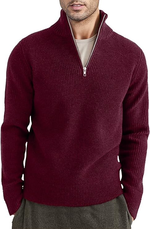 Leo | Men's Italian Style Quarter-Zip Sweater