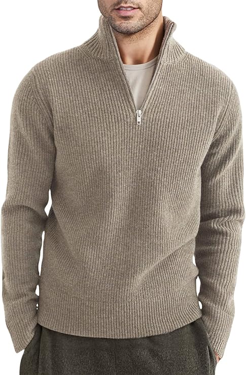 Leo | Men's Italian Style Quarter-Zip Sweater