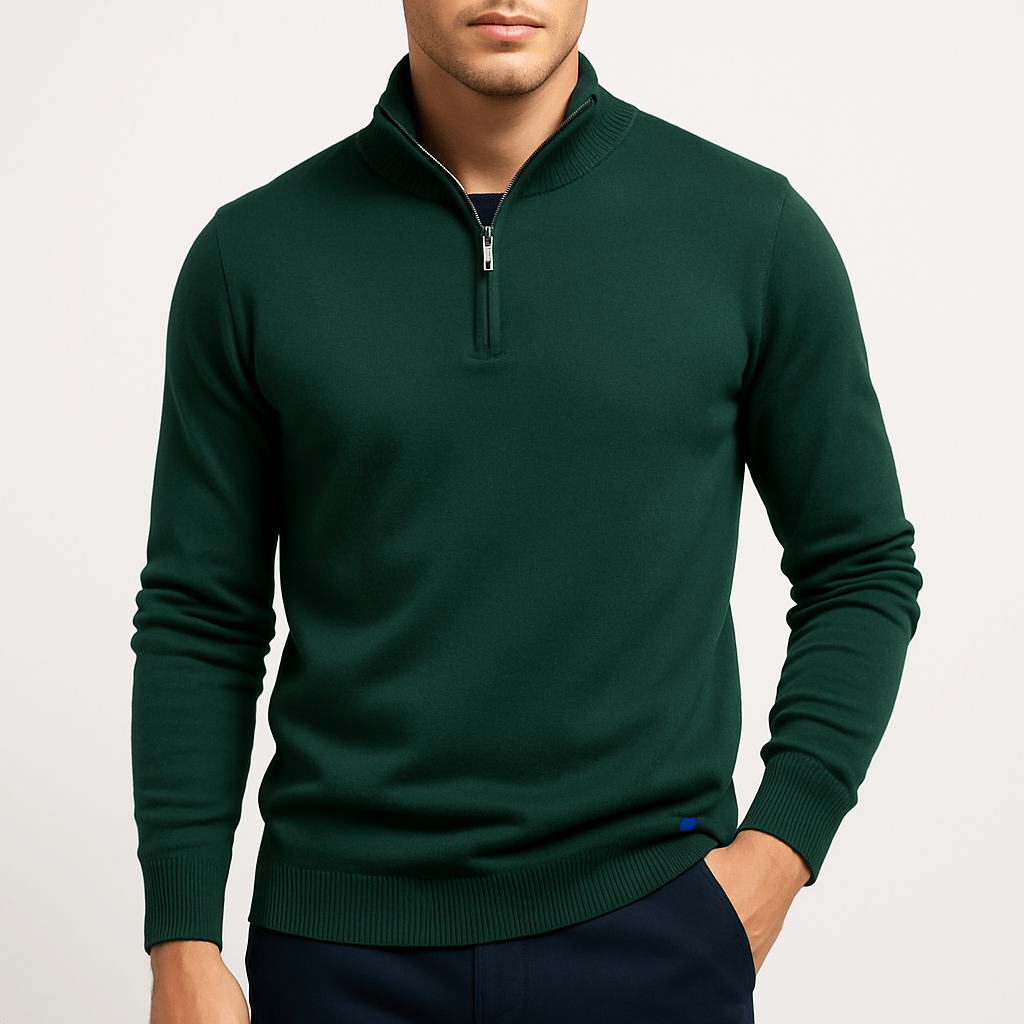 Ryan | Men's Fitted Quarter-Zip Knit Sweater