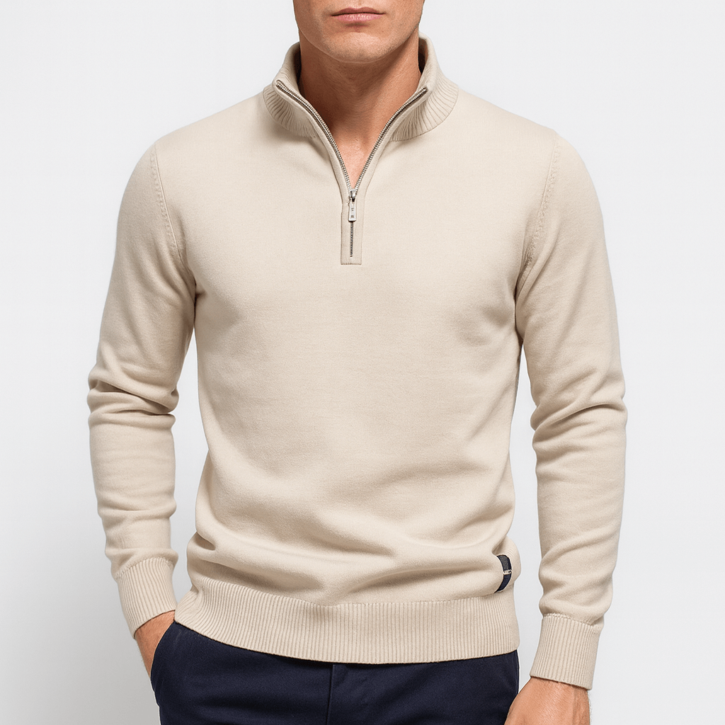 Ryan | Men's Fitted Quarter-Zip Knit Sweater