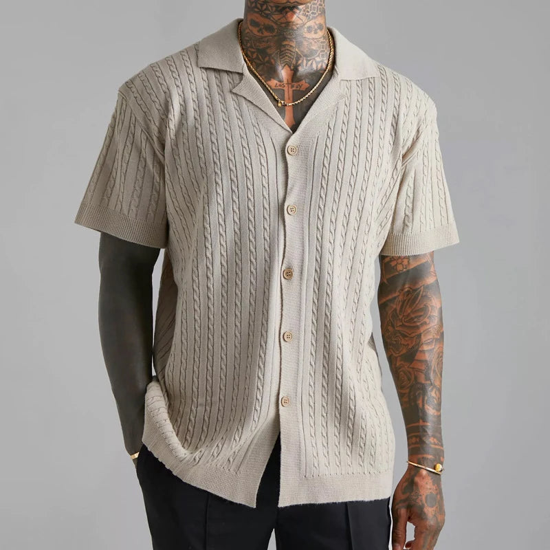 Button-Up Shirt with Short Sleeves