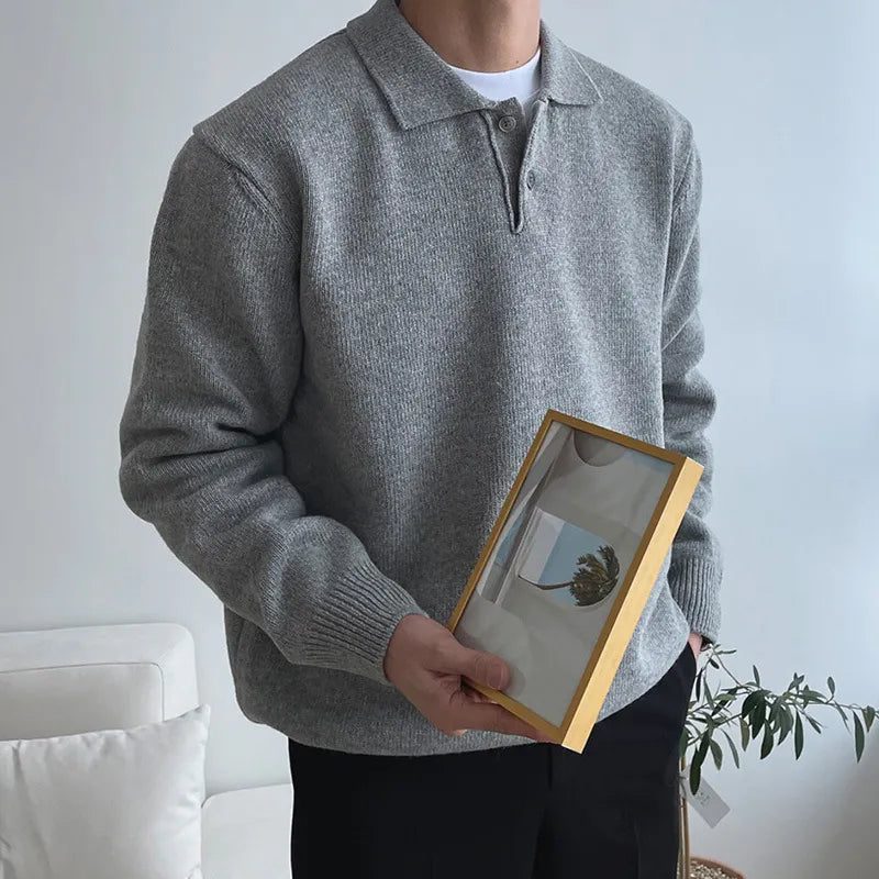 Samuel | Men's Elegant Tailored Polo Sweater