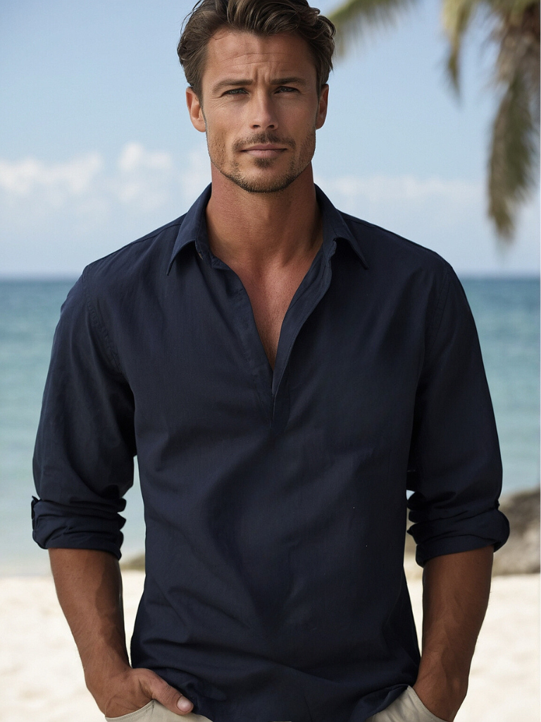 Linen Shirt with Comfortable Relaxed Fit