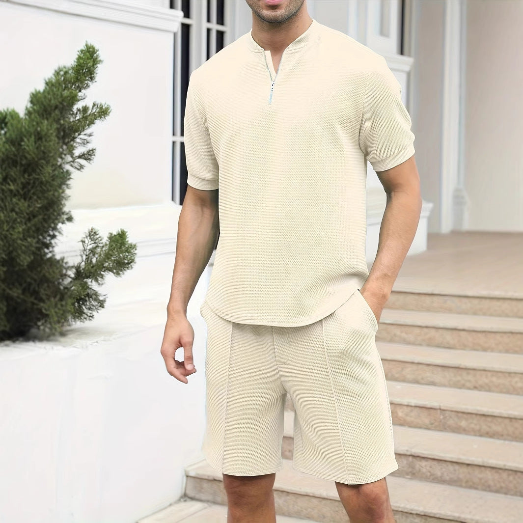 Casual Honeycomb Knit Set