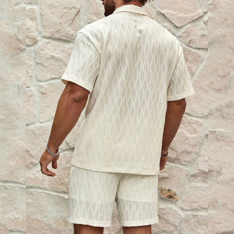 Cotton Shirt and Shorts Set for Men