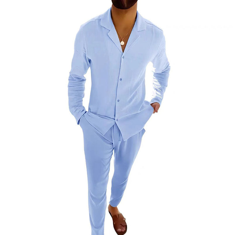 Button-Up Shirt and Pants Set