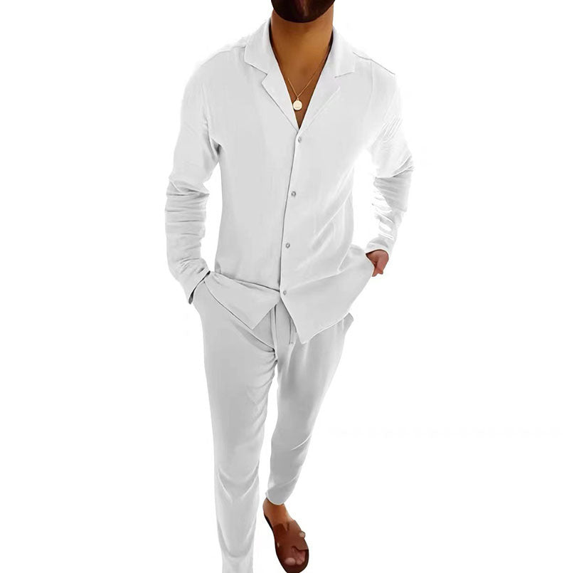 Button-Up Shirt and Pants Set