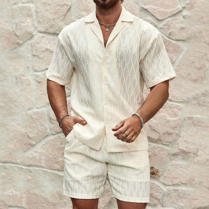 Cotton Shirt and Shorts Set for Men