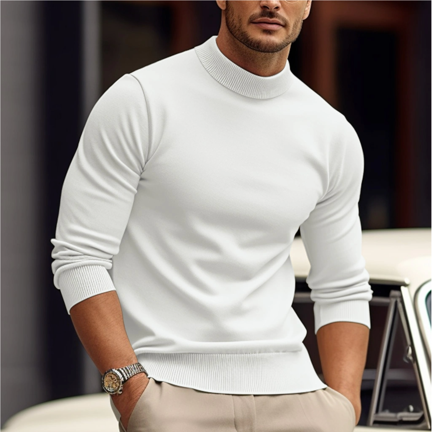 Men's Sweater Crafted from Soft Cotton