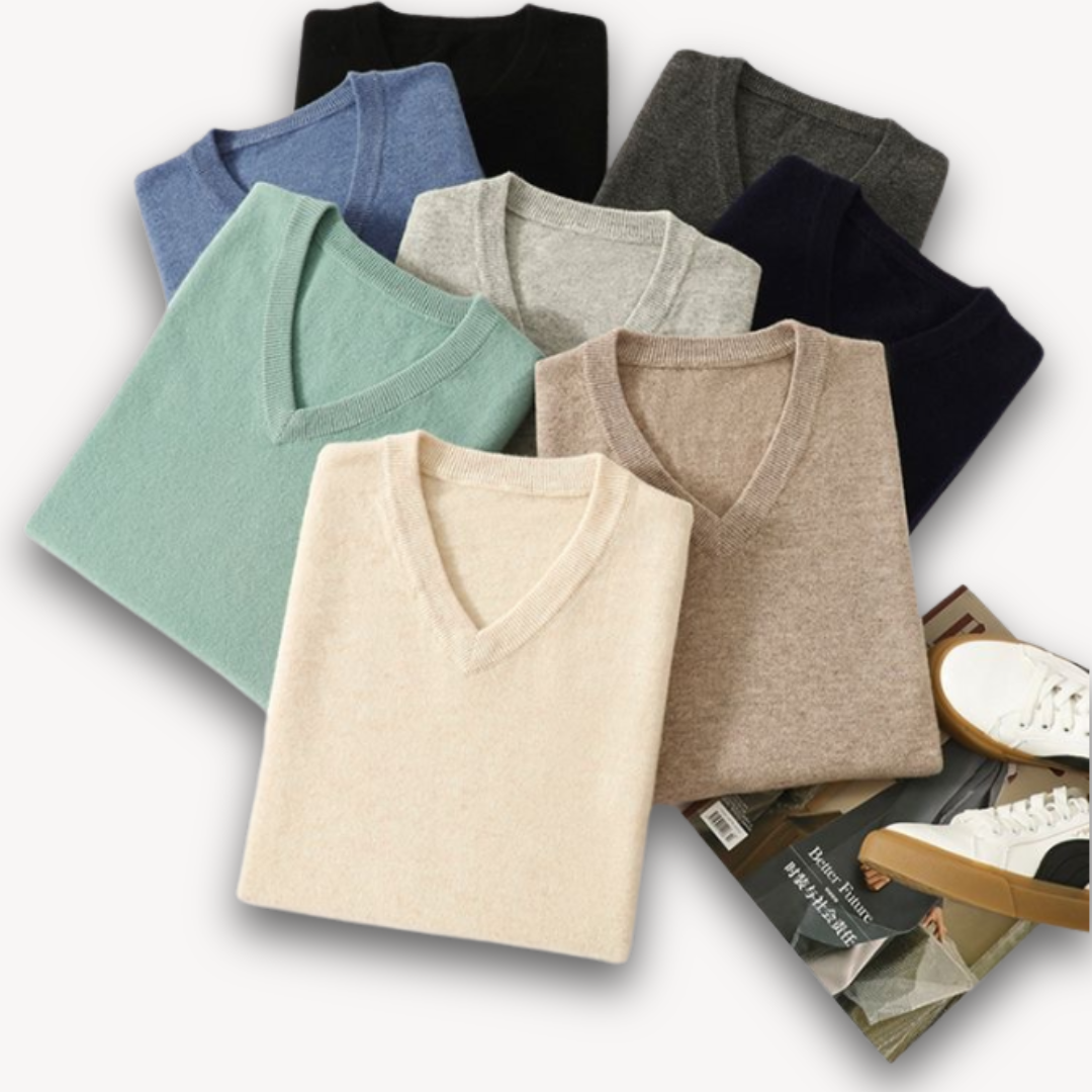 Jasper | Men's Elegant V-Neck Cashmere Sweater