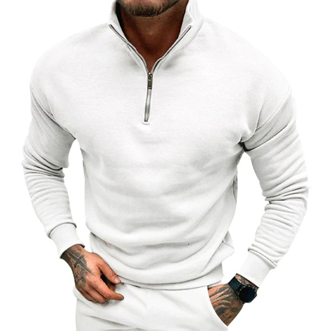 Men's Half-Zip Sweater with Zipper